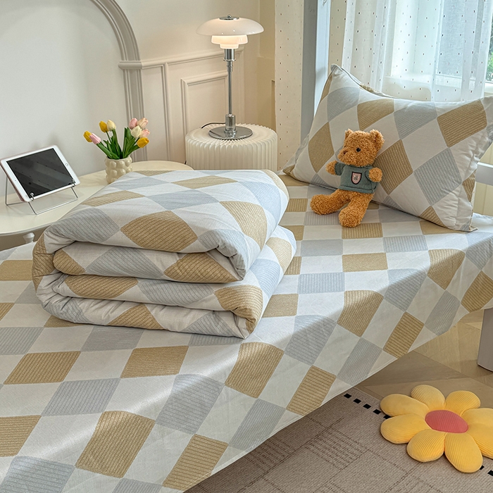 91家纺网 家纺一手货源 找家纺 壹贝家纺 2025新款学生季喷气全棉跑量宿舍三件套（提供买家秀） 瑞吉斯-黄