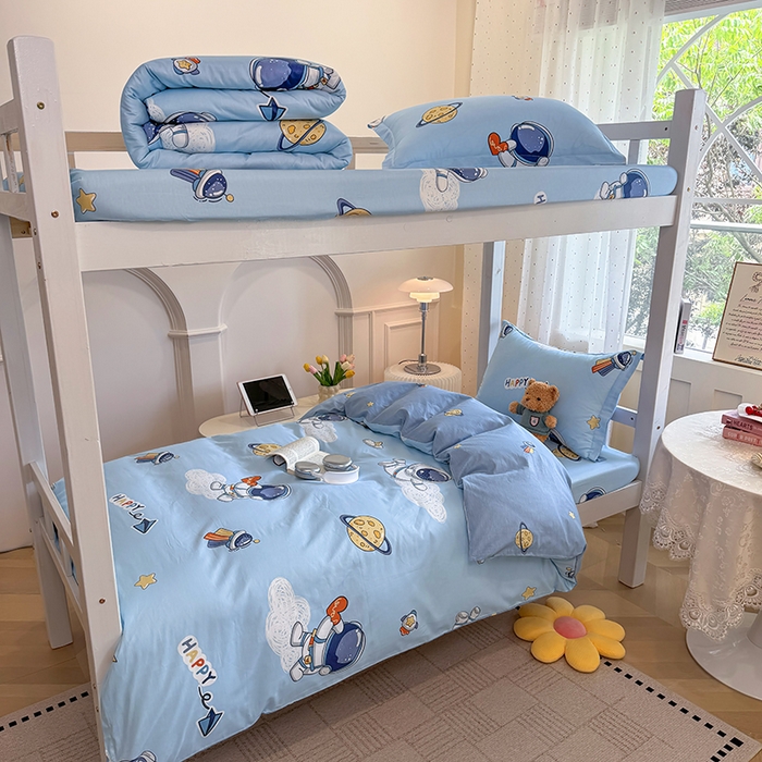 壹贝家纺 2025新款学生季喷气全棉跑量宿舍三件套（提供买家秀） 太空奇遇