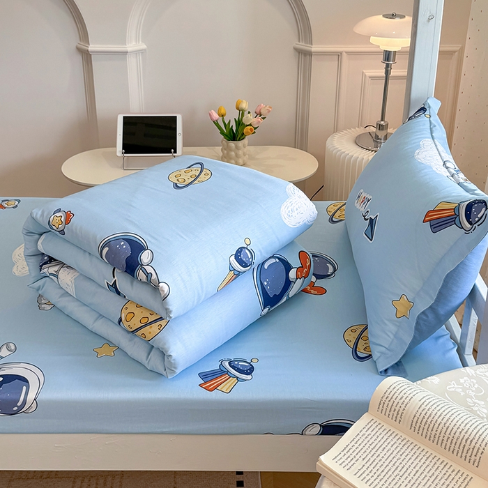 91家纺网 家纺一手货源 找家纺 壹贝家纺 2025新款学生季喷气全棉跑量宿舍三件套（提供买家秀） 太空奇遇