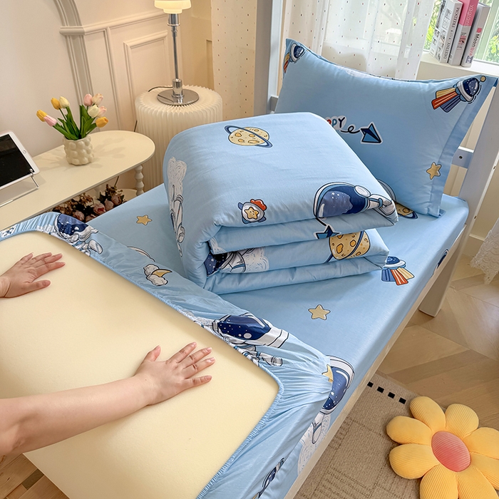 91家纺网 家纺一手货源 找家纺 壹贝家纺 2025新款学生季喷气全棉跑量宿舍三件套（提供买家秀） 太空奇遇