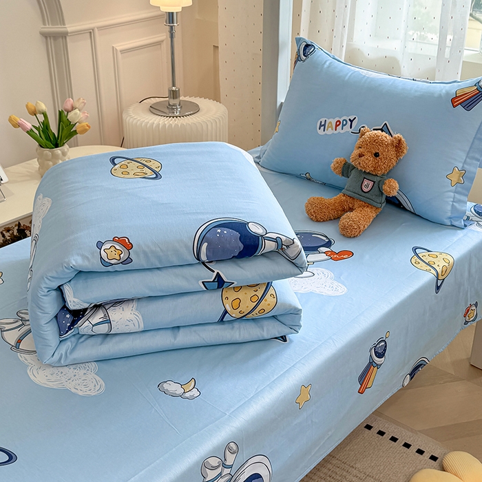 91家纺网 家纺一手货源 找家纺 壹贝家纺 2025新款学生季喷气全棉跑量宿舍三件套（提供买家秀） 太空奇遇