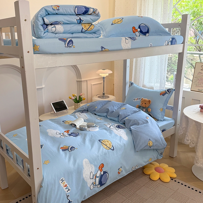 91家纺网 家纺一手货源 找家纺 壹贝家纺 2025新款学生季喷气全棉跑量宿舍三件套（提供买家秀） 太空奇遇