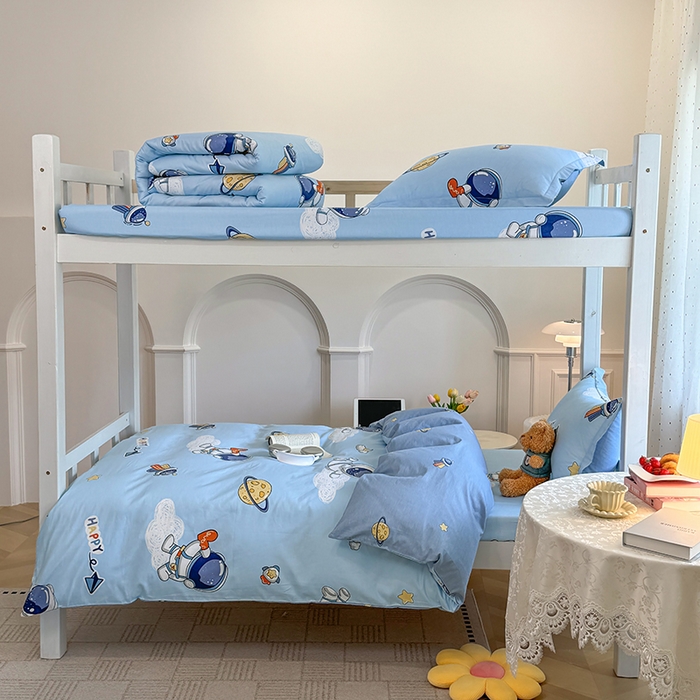 91家纺网 家纺一手货源 找家纺 壹贝家纺 2025新款学生季喷气全棉跑量宿舍三件套（提供买家秀） 太空奇遇