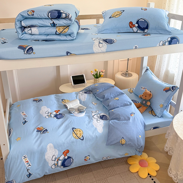 91家纺网 家纺一手货源 找家纺 壹贝家纺 2025新款学生季喷气全棉跑量宿舍三件套（提供买家秀） 太空奇遇