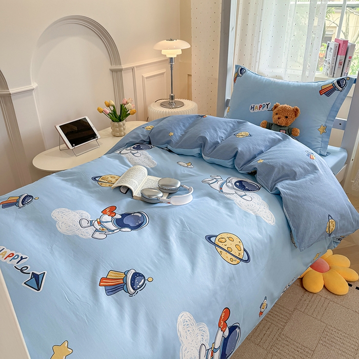 91家纺网 家纺一手货源 找家纺 壹贝家纺 2025新款学生季喷气全棉跑量宿舍三件套（提供买家秀） 太空奇遇