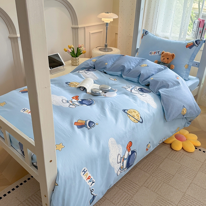 91家纺网 家纺一手货源 找家纺 壹贝家纺 2025新款学生季喷气全棉跑量宿舍三件套（提供买家秀） 太空奇遇