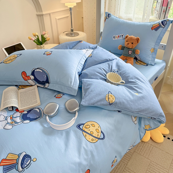 91家纺网 家纺一手货源 找家纺 壹贝家纺 2025新款学生季喷气全棉跑量宿舍三件套（提供买家秀） 太空奇遇