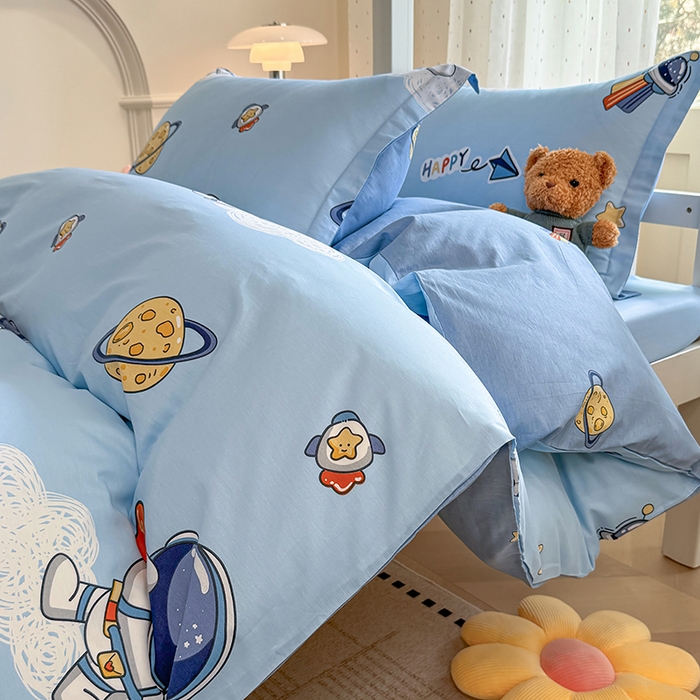 91家纺网 家纺一手货源 找家纺 壹贝家纺 2025新款学生季喷气全棉跑量宿舍三件套（提供买家秀） 太空奇遇