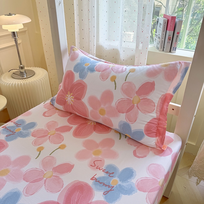 91家纺网 家纺一手货源 找家纺 壹贝家纺 2025新款学生季喷气全棉跑量宿舍三件套（提供买家秀） 夕颜花开