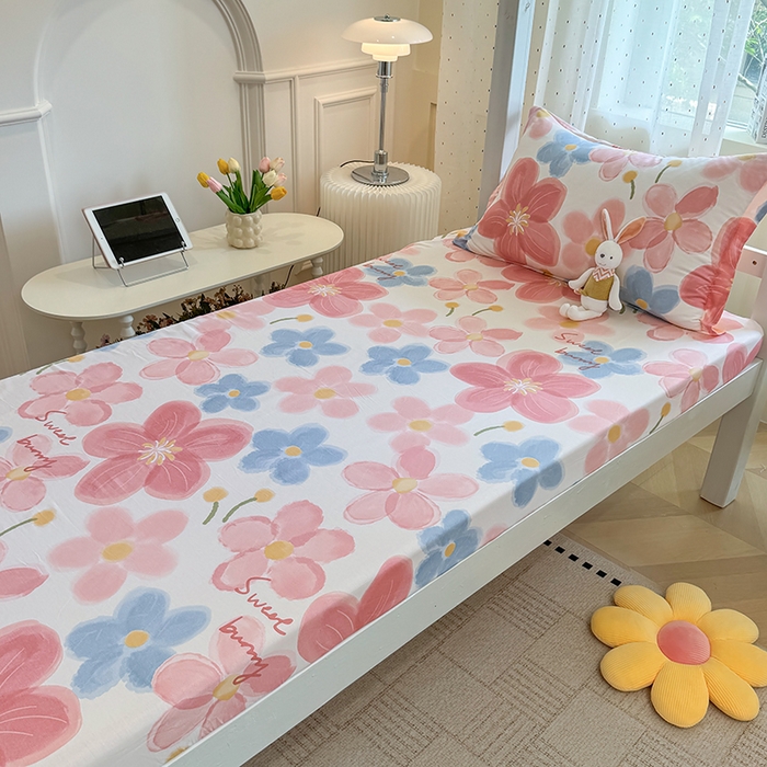 91家纺网 家纺一手货源 找家纺 壹贝家纺 2025新款学生季喷气全棉跑量宿舍三件套（提供买家秀） 夕颜花开