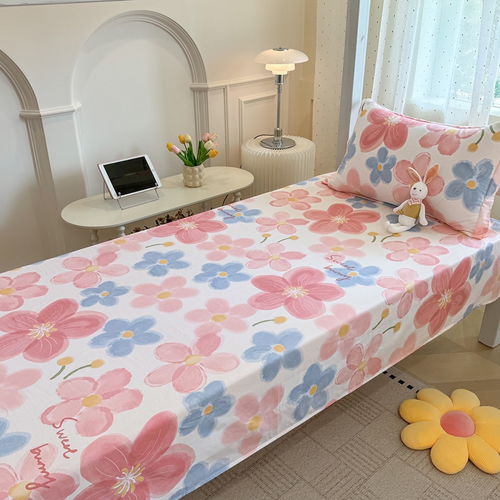 91家纺网 家纺一手货源 找家纺 壹贝家纺 2025新款学生季喷气全棉跑量宿舍三件套（提供买家秀） 夕颜花开