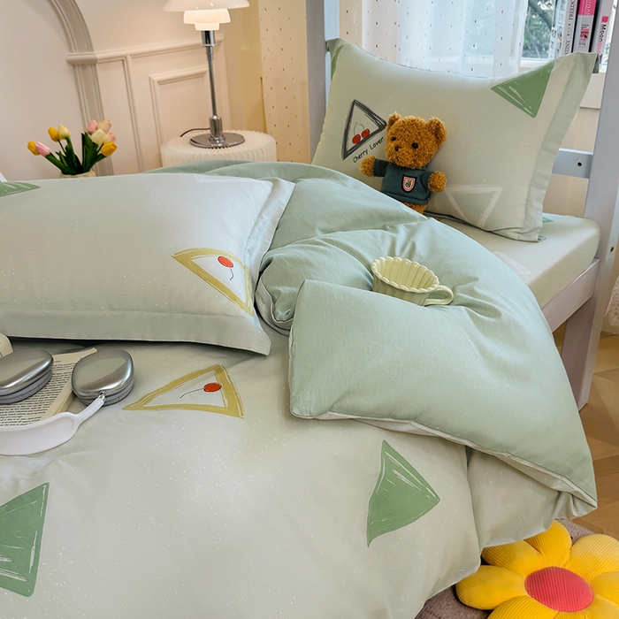 91家纺网 家纺一手货源 找家纺 壹贝家纺 2025新款学生季喷气全棉跑量宿舍三件套（提供买家秀） 小可布丁