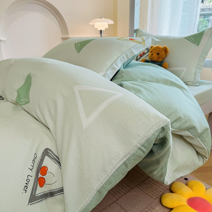 91家纺网 家纺一手货源 找家纺 壹贝家纺 2025新款学生季喷气全棉跑量宿舍三件套（提供买家秀） 小可布丁