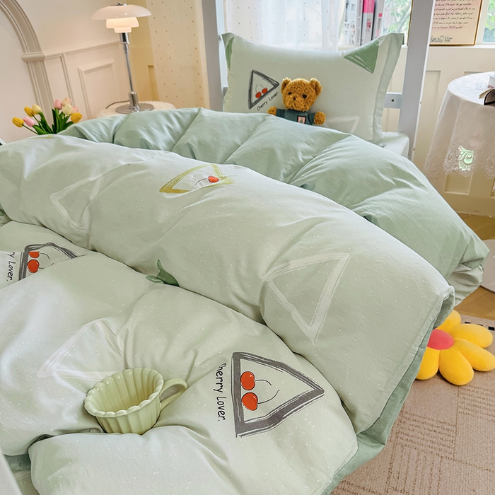 91家纺网 家纺一手货源 找家纺 壹贝家纺 2025新款学生季喷气全棉跑量宿舍三件套（提供买家秀） 小可布丁