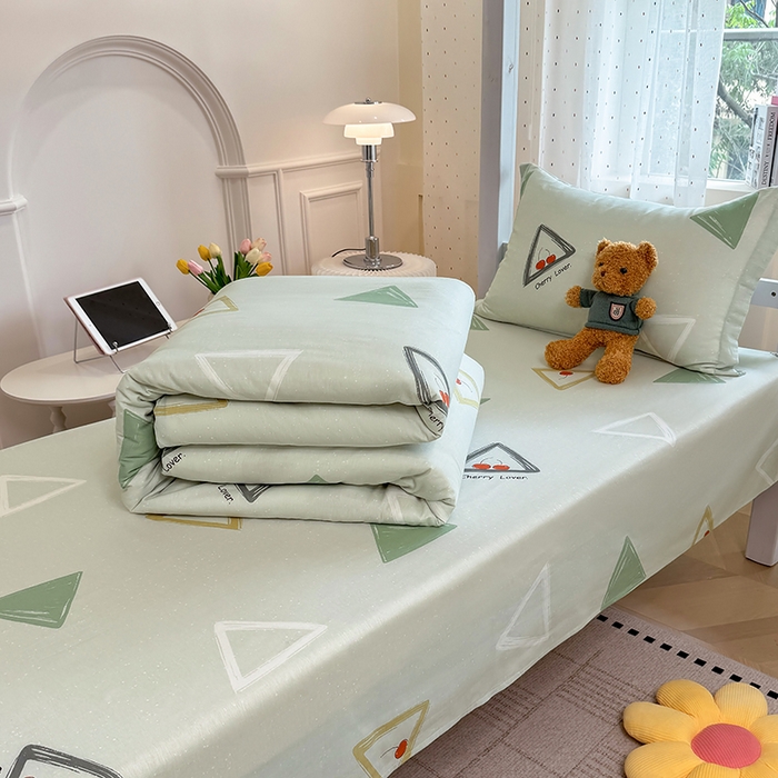 91家纺网 家纺一手货源 找家纺 壹贝家纺 2025新款学生季喷气全棉跑量宿舍三件套（提供买家秀） 小可布丁