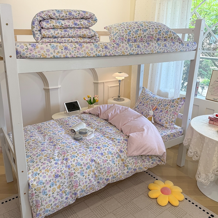 壹贝家纺 2025新款学生季喷气全棉跑量宿舍三件套（提供买家秀） 小美满