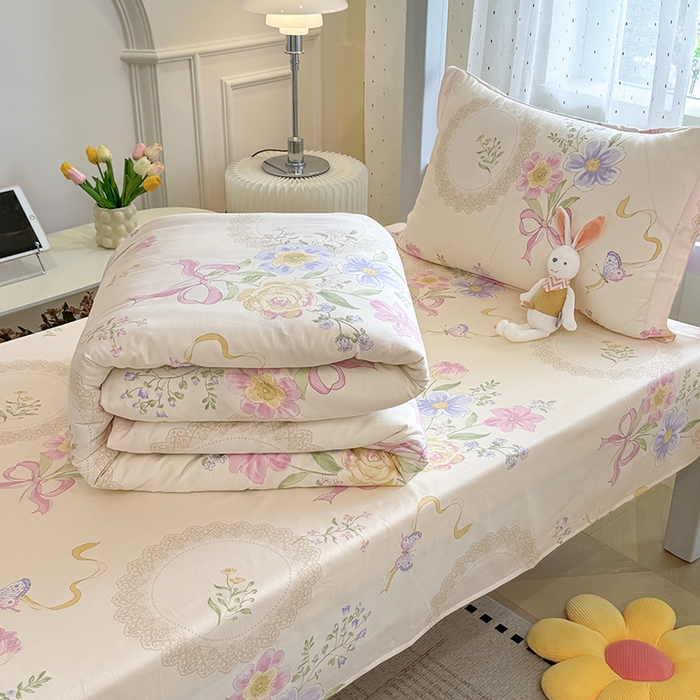 91家纺网 家纺一手货源 找家纺 壹贝家纺 2025新款学生季喷气全棉跑量宿舍三件套（提供买家秀） 新恰如初