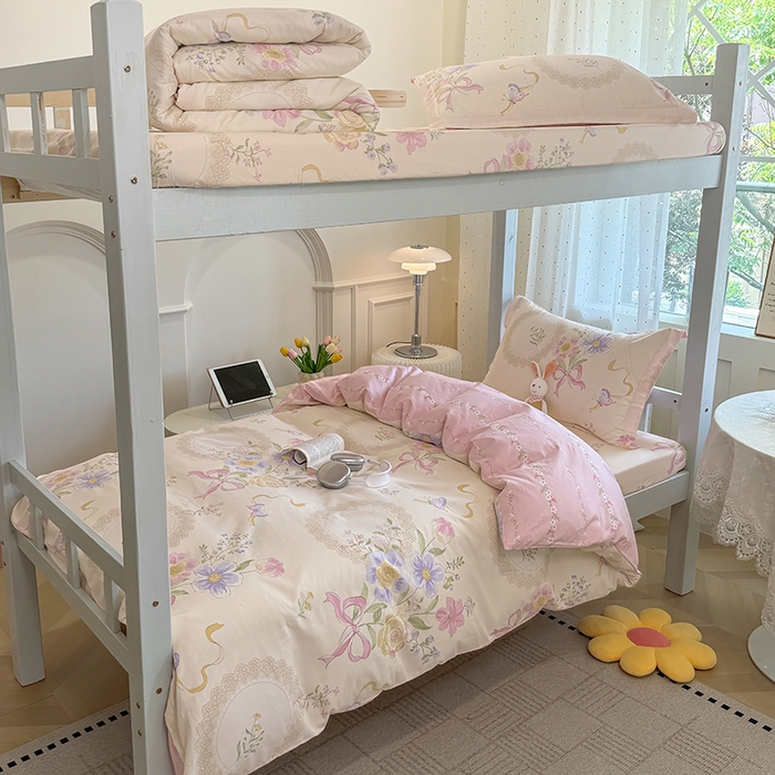 91家纺网 家纺一手货源 找家纺 壹贝家纺 2025新款学生季喷气全棉跑量宿舍三件套（提供买家秀） 新恰如初