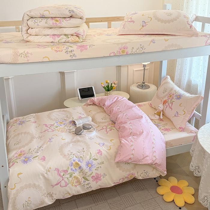 91家纺网 家纺一手货源 找家纺 壹贝家纺 2025新款学生季喷气全棉跑量宿舍三件套（提供买家秀） 新恰如初