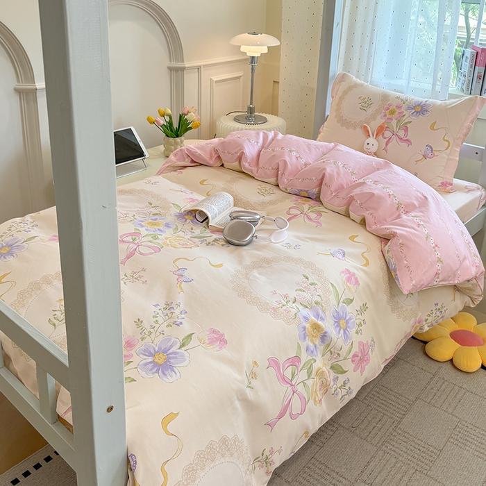 91家纺网 家纺一手货源 找家纺 壹贝家纺 2025新款学生季喷气全棉跑量宿舍三件套（提供买家秀） 新恰如初