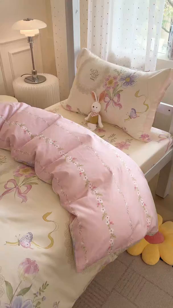 91家纺网 家纺一手货源 找家纺 壹贝家纺 2025新款学生季喷气全棉跑量宿舍三件套（提供买家秀） 新恰如初