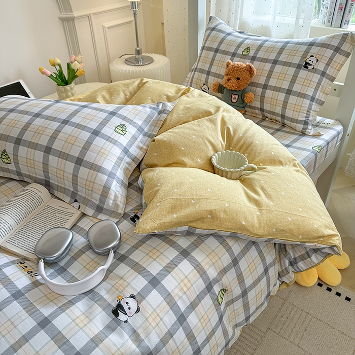 91家纺网 家纺一手货源 找家纺 壹贝家纺 2025新款学生季喷气全棉跑量宿舍三件套（提供买家秀） 竹林物语