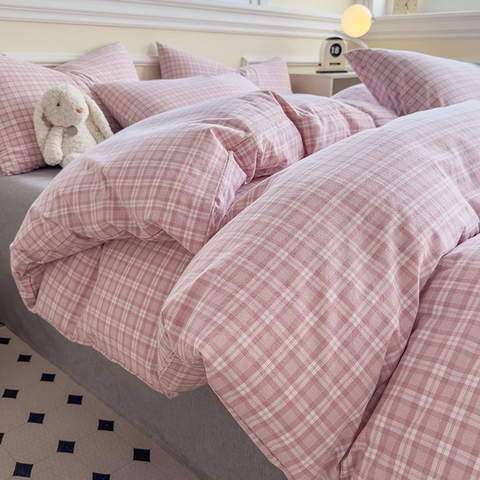 91家纺网 家纺一手货源 找家纺 （总）菡宝 【不断货 预留5公分缩水】a类母婴级纯棉全棉色织水洗棉四件套 支持定制定做尺寸