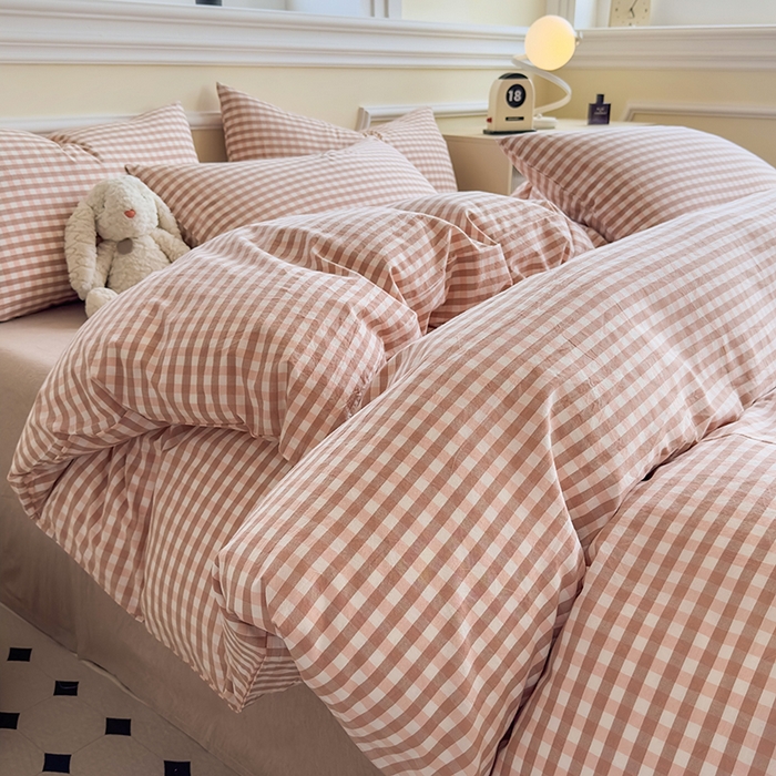 91家纺网 家纺一手货源 找家纺 （总）菡宝 【不断货 预留5公分缩水】a类母婴级纯棉全棉色织水洗棉四件套 支持定制定做尺寸