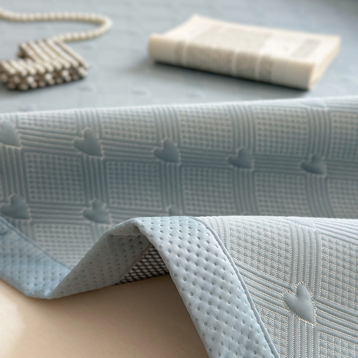 91家纺网 家纺一手货源 找家纺 莱家富 2025新款凉席养生席冰丝席-爱豆系列 蓝