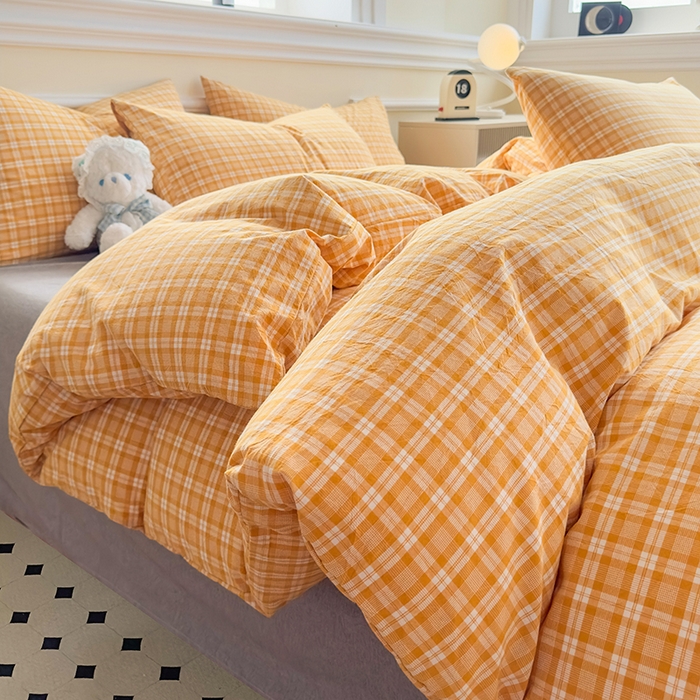 91家纺网 家纺一手货源 找家纺 （总）菡宝 【不断货 预留5公分缩水】a类母婴级纯棉全棉色织水洗棉四件套 支持定制定做尺寸