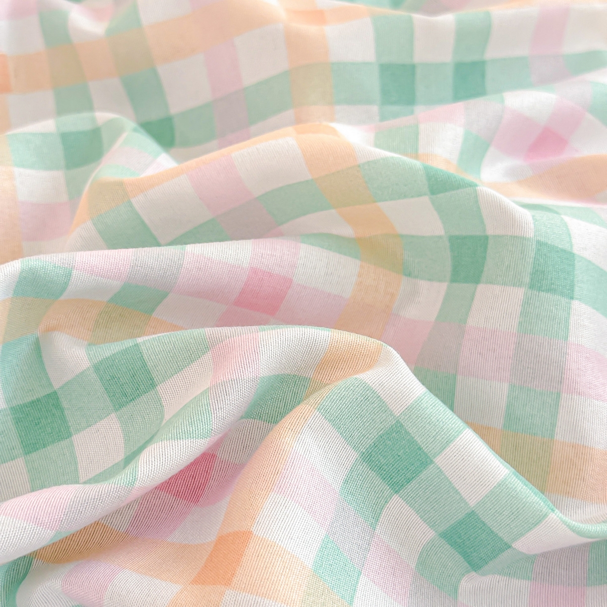 91家纺网 家纺一手货源 找家纺 楠沐家纺 2025新款格子芦荟棉磨毛四件套 冰淇淋格