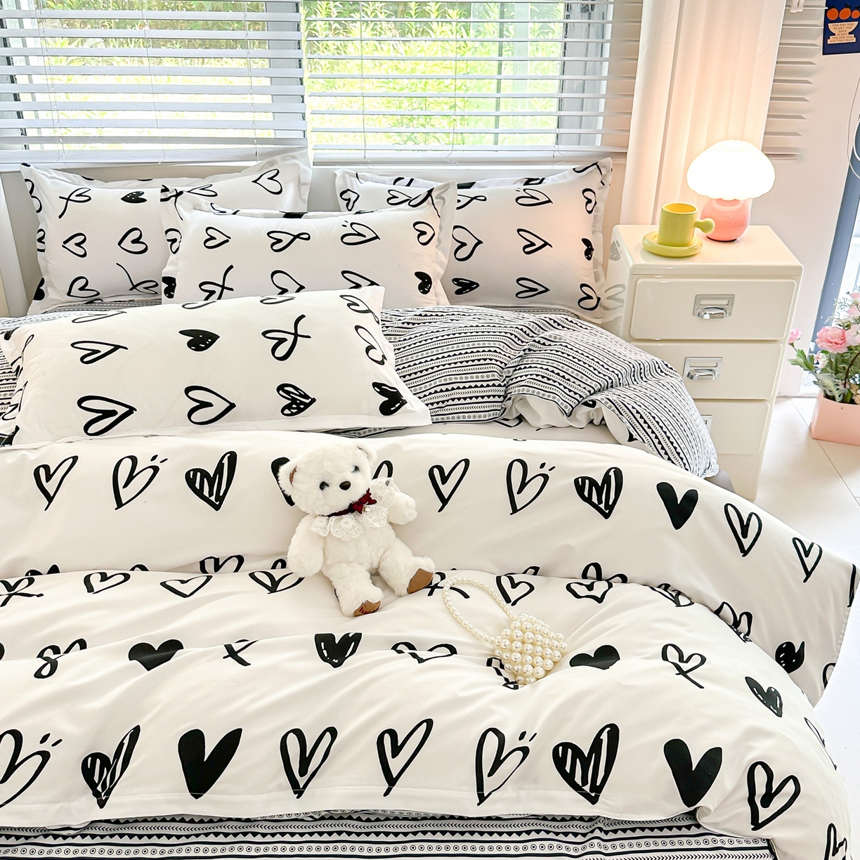 91家纺网 家纺一手货源 找家纺 楠沐家纺 2025新款格子芦荟棉磨毛四件套 洛拉情怀