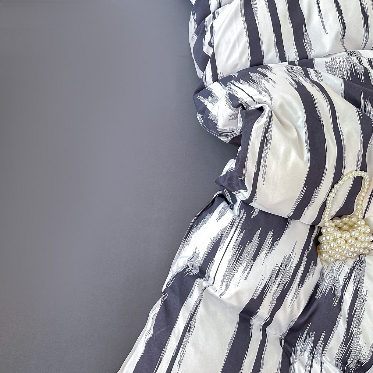 楠沐家纺 2025新款格子芦荟棉磨毛四件套 水波纹