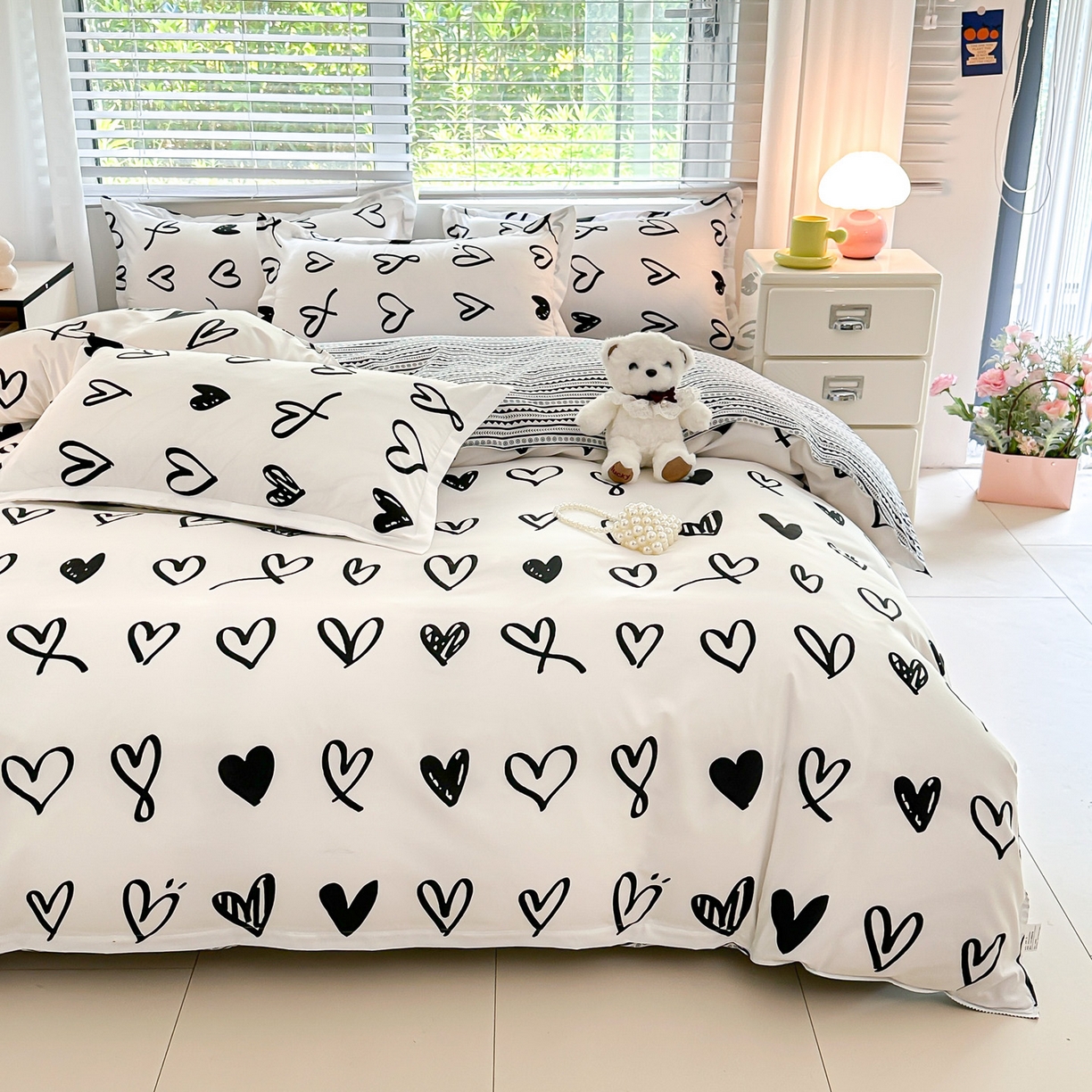 91家纺网 家纺一手货源 找家纺 楠沐家纺 2025新款格子芦荟棉磨毛四件套 洛拉情怀