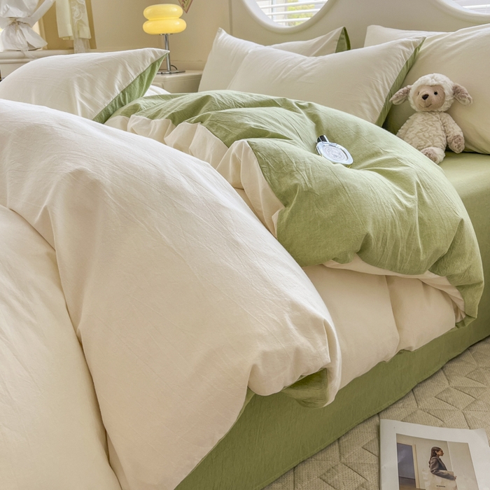 91家纺网 家纺一手货源 找家纺 （总）菡宝 【不断货 预留5公分缩水】a类母婴级纯棉全棉色织水洗棉四件套 支持定制定做尺寸