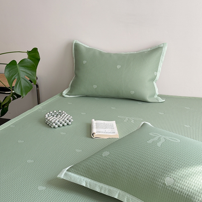 91家纺网 家纺一手货源 找家纺 莱家富 2025新款凉席养生席冰丝席-甜梦系列 绿