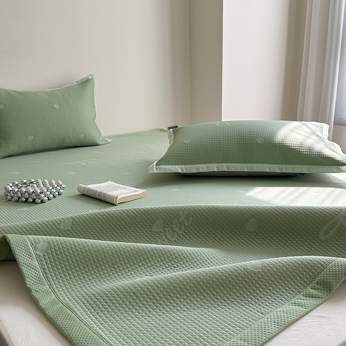 91家纺网 家纺一手货源 找家纺 莱家富 2025新款凉席养生席冰丝席-甜梦系列 绿