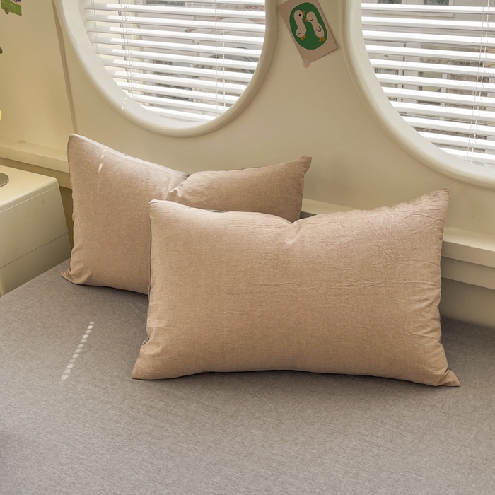 91家纺网 家纺一手货源 找家纺 菡宝 【不断货 预留5公分缩水】a类母婴级纯棉全棉色织水洗棉四件套 支持定制定做尺寸 简约棕灰