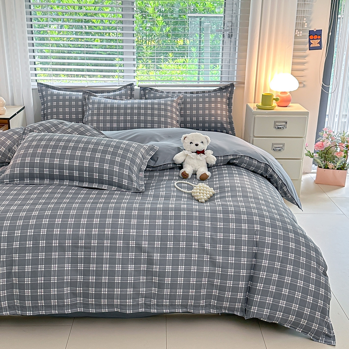 91家纺网 家纺一手货源 找家纺 楠沐家纺 2025新款无印风亲肤柔软芦荟棉磨毛单被套 赴约