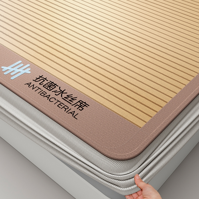 91家纺网 家纺一手货源 找家纺 （总）莱家富 2025新款抗菌条纹凉席冰丝席