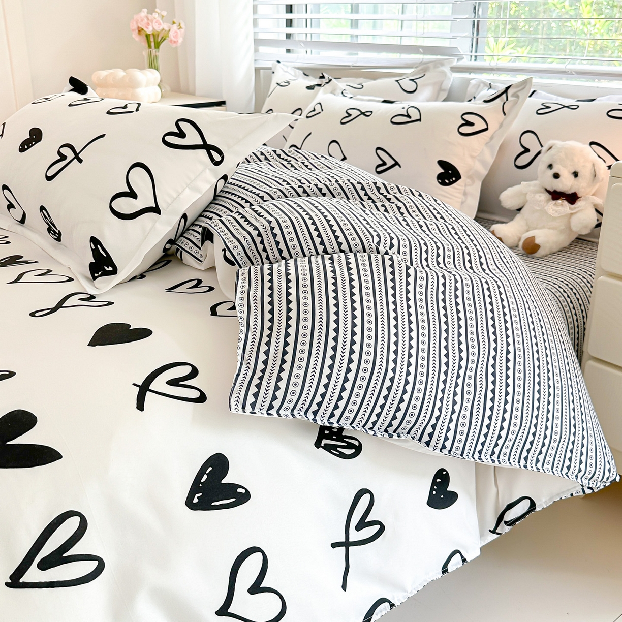 91家纺网 家纺一手货源 找家纺 楠沐家纺 2025新款无印风亲肤柔软芦荟棉磨毛单被套 洛拉情怀