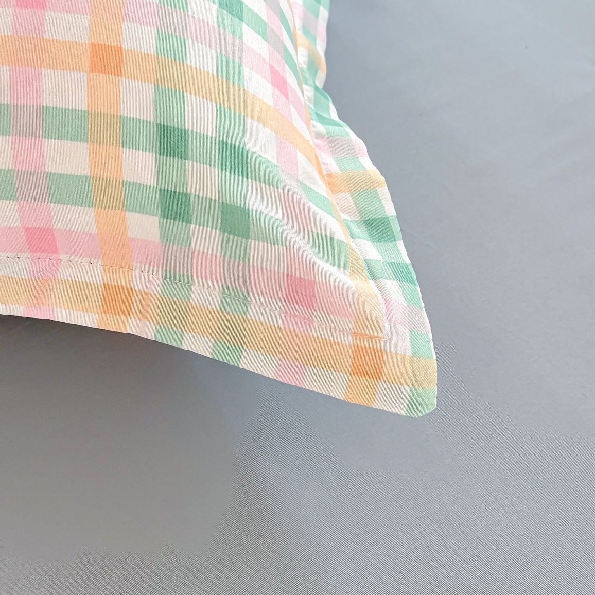 91家纺网 家纺一手货源 找家纺 楠沐家纺 2025新款无印风亲肤柔软芦荟棉磨毛单被套 冰淇淋格