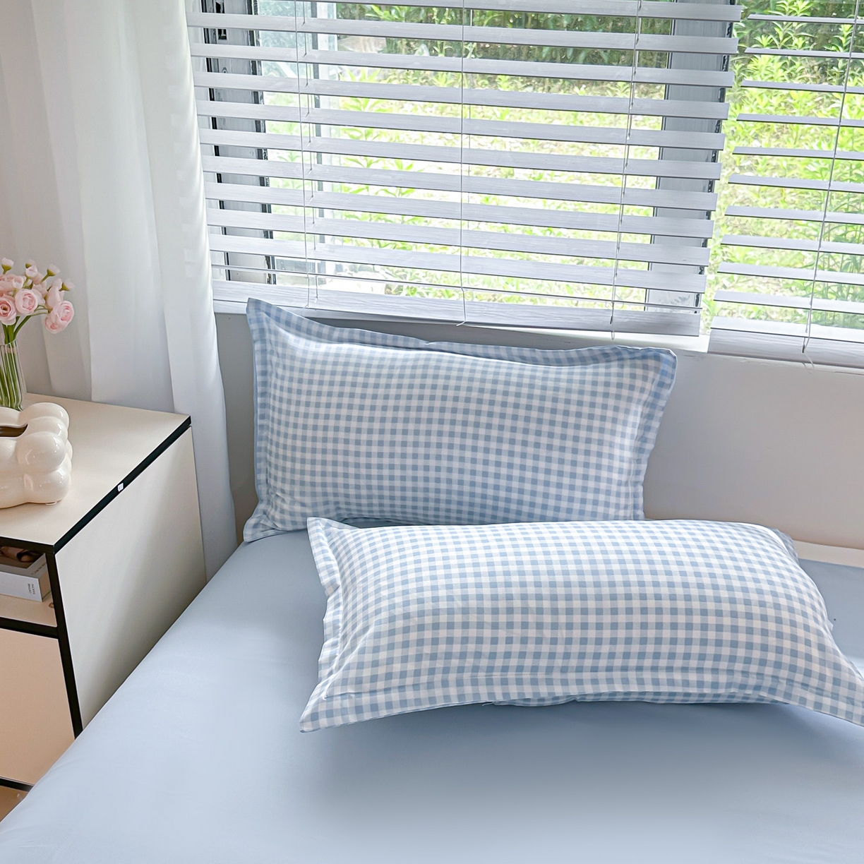 91家纺网 家纺一手货源 找家纺 楠沐家纺 2025新款无印风亲肤柔软芦荟棉磨毛单被套 心动蓝