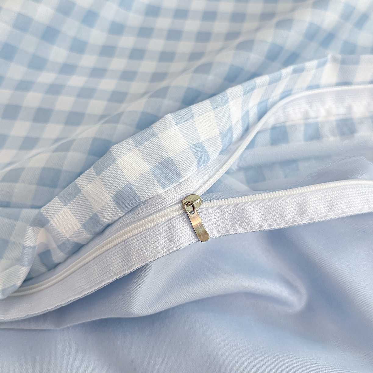 91家纺网 家纺一手货源 找家纺 楠沐家纺 2025新款无印风亲肤柔软芦荟棉磨毛单被套 心动蓝