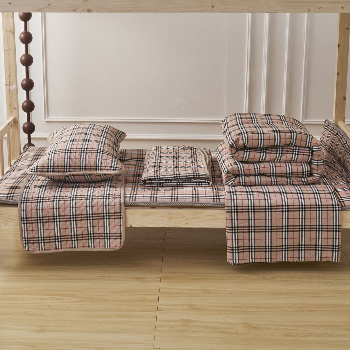 91家纺网 家纺一手货源 找家纺 （总）上喜 2025新款学生款全棉水洗棉床盖款三件套，五件套