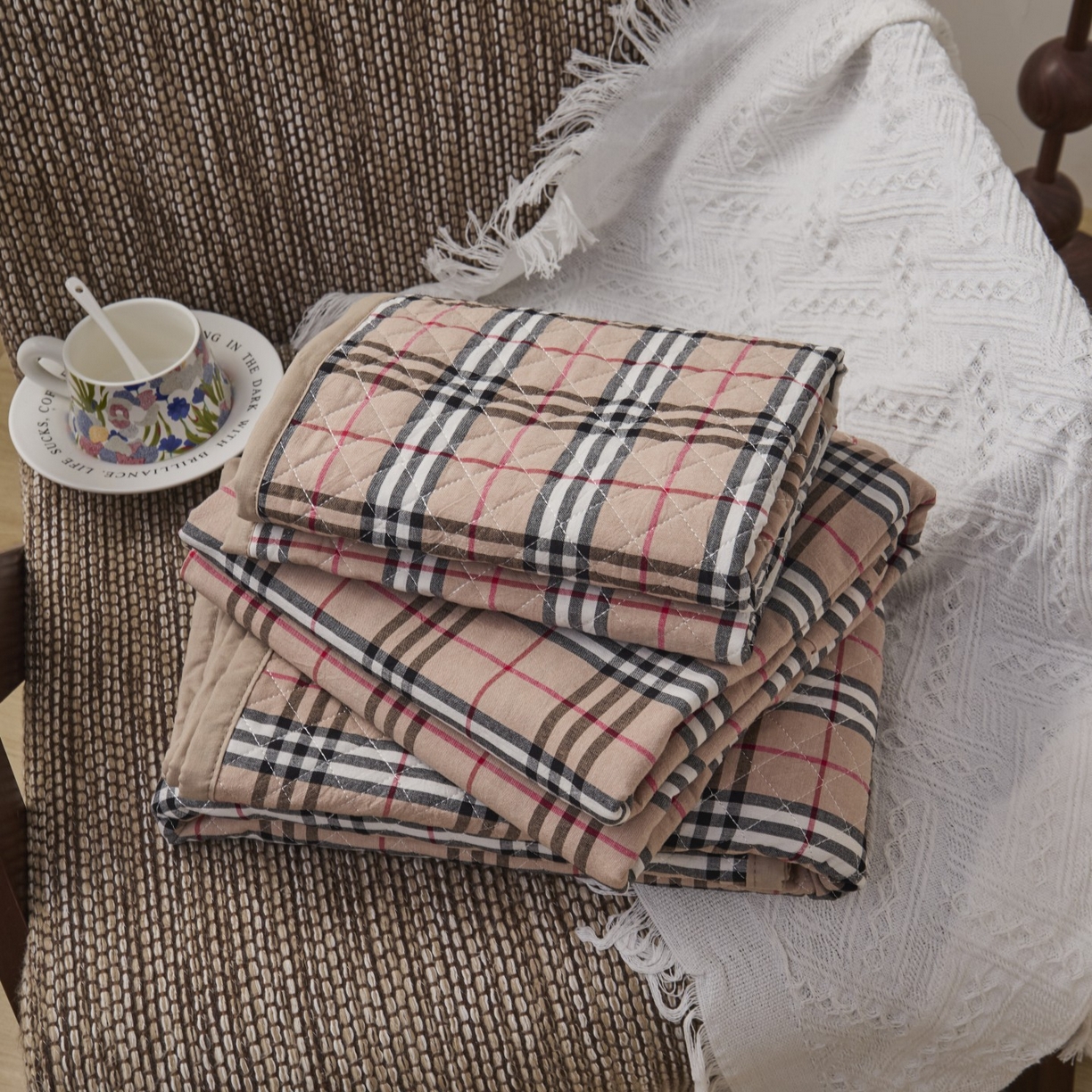 91家纺网 家纺一手货源 找家纺 （总）上喜 2025新款学生款全棉水洗棉床盖款三件套，五件套