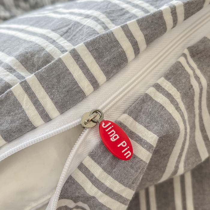 91家纺网 家纺一手货源 找家纺 菡宝 【不断货 预留5公分缩水】a类母婴级纯棉全棉色织水洗棉四件套 支持定制定做尺寸 牧野-绅士灰