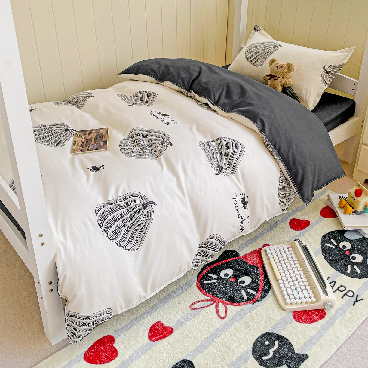 91家纺网 家纺一手货源 找家纺 楠沐家纺 2025新款芦荟棉印花学生宿舍上下铺四件套三件套 南得遇见