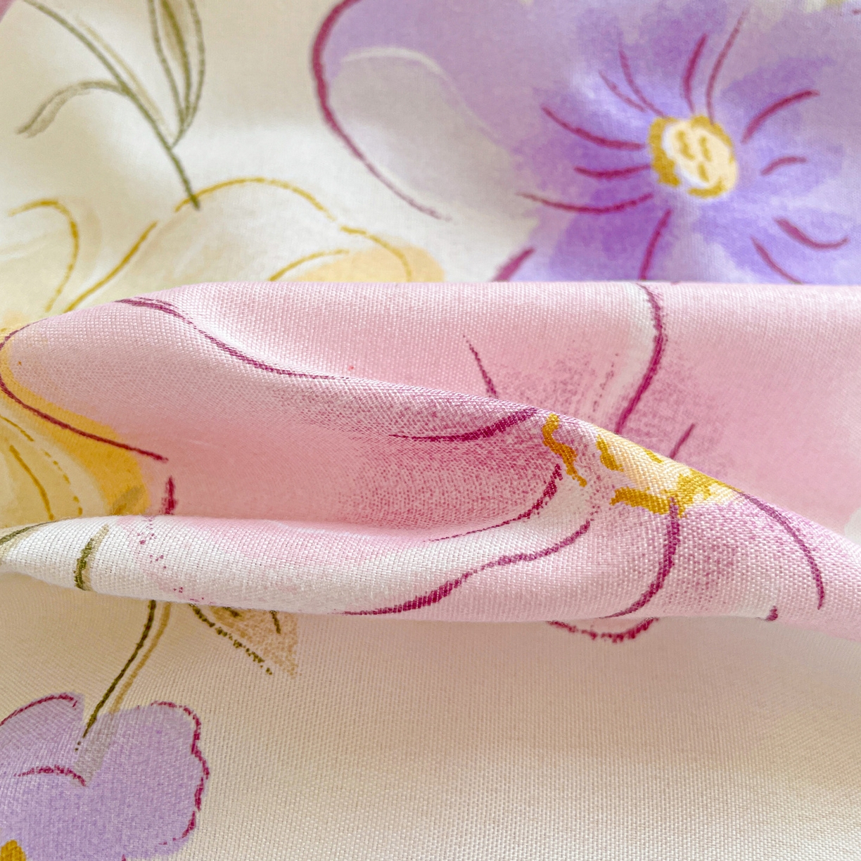 91家纺网 家纺一手货源 找家纺 楠沐家纺 2025新款芦荟棉印花学生宿舍上下铺四件套三件套 春田花卉