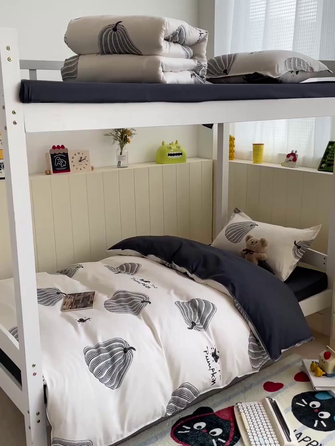 91家纺网 家纺一手货源 找家纺 楠沐家纺 2025新款芦荟棉印花学生宿舍上下铺四件套三件套 南得遇见